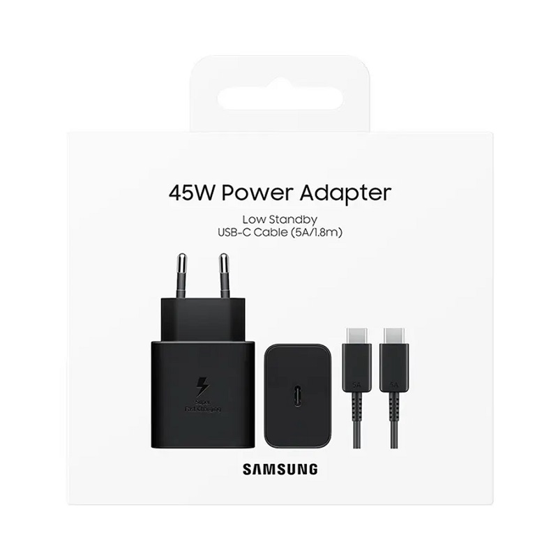 شارژر دیواری 45 وات سامسونگ 2 پین مدل EP-T4510 (5A/1.8m)