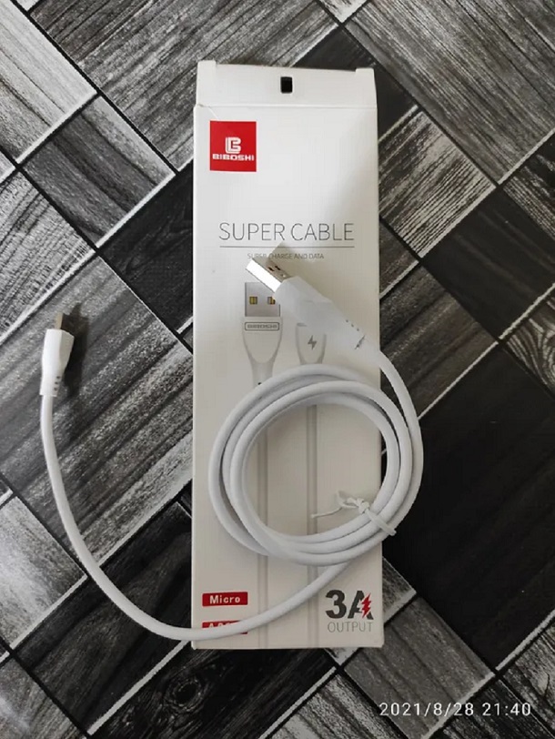 تصویر نقد و بررسی کابل USB به microUSB بیبوشی مدل A0101 طول 1 متر